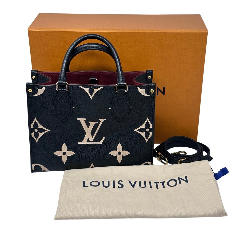 Louis Vuitton LV Empreinte Leather Bicolor Giant Monogram On The Go PM Tote